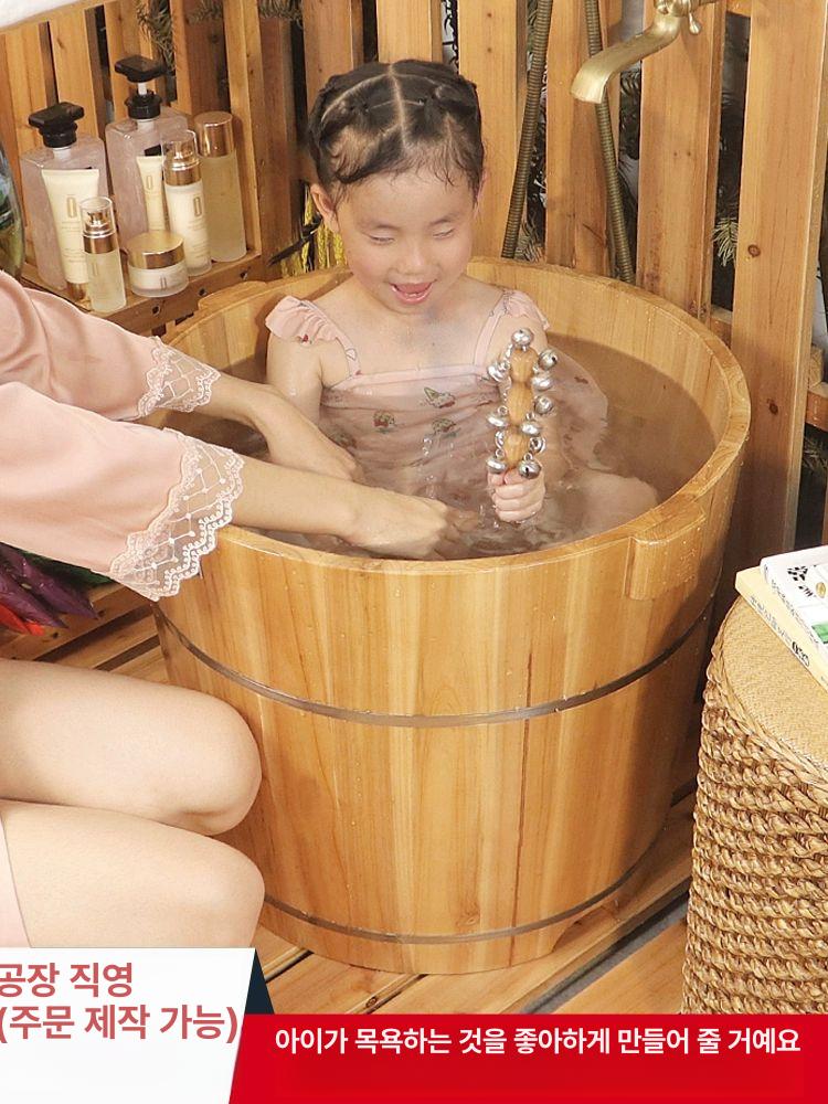 1인용 욕조 반신욕 편백나무 히노끼탕 원목 목욕탕 소형 간이 사우나 성인 휴대용 - 상세 이미지 2