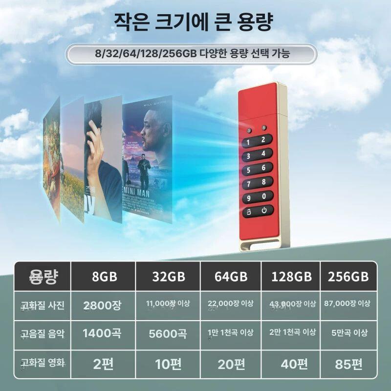 USB 메모리 비밀번호 보안 저장공간 사무용 데이터 암호화 플래시드라이브 - 상세 이미지 3