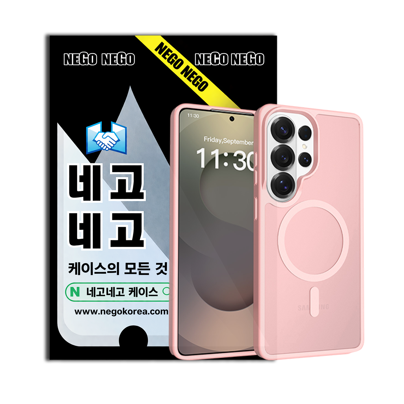 맥세이프 케이스 강력자력 변색방지 내장범퍼 핑크, 갤럭시S26 울트라 - 상품 이미지