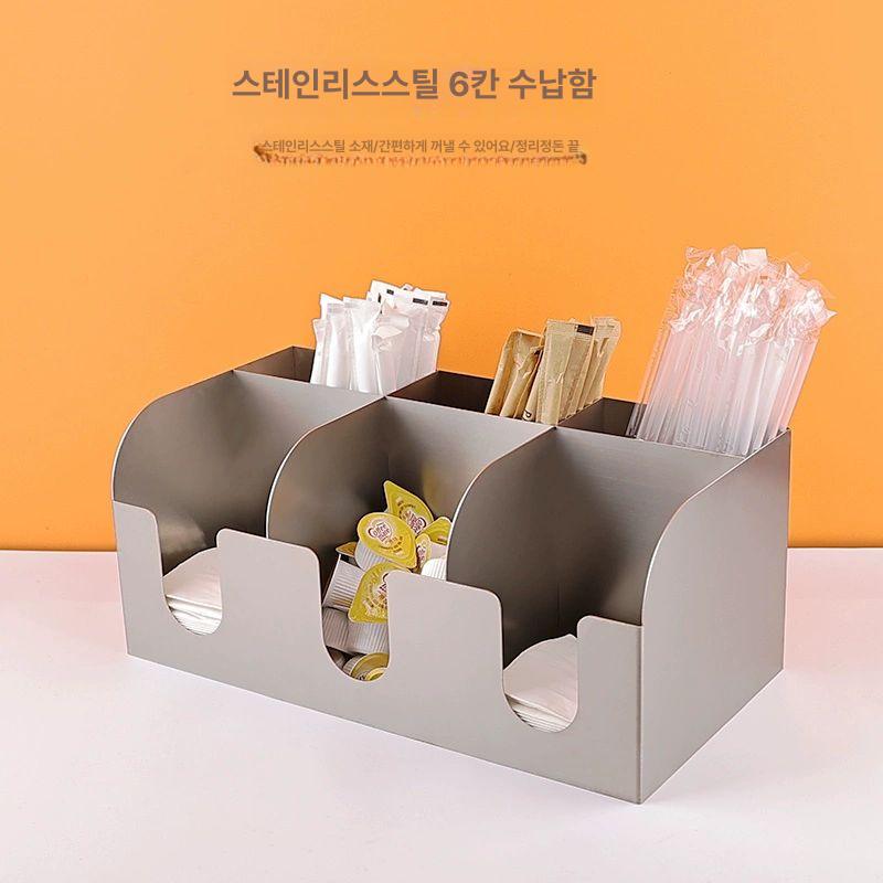 일회용컵 정리대 카페 빨대 케이스 휴게실 뚜껑 식당 디스펜서 원목 수납함 - 상세 이미지 2