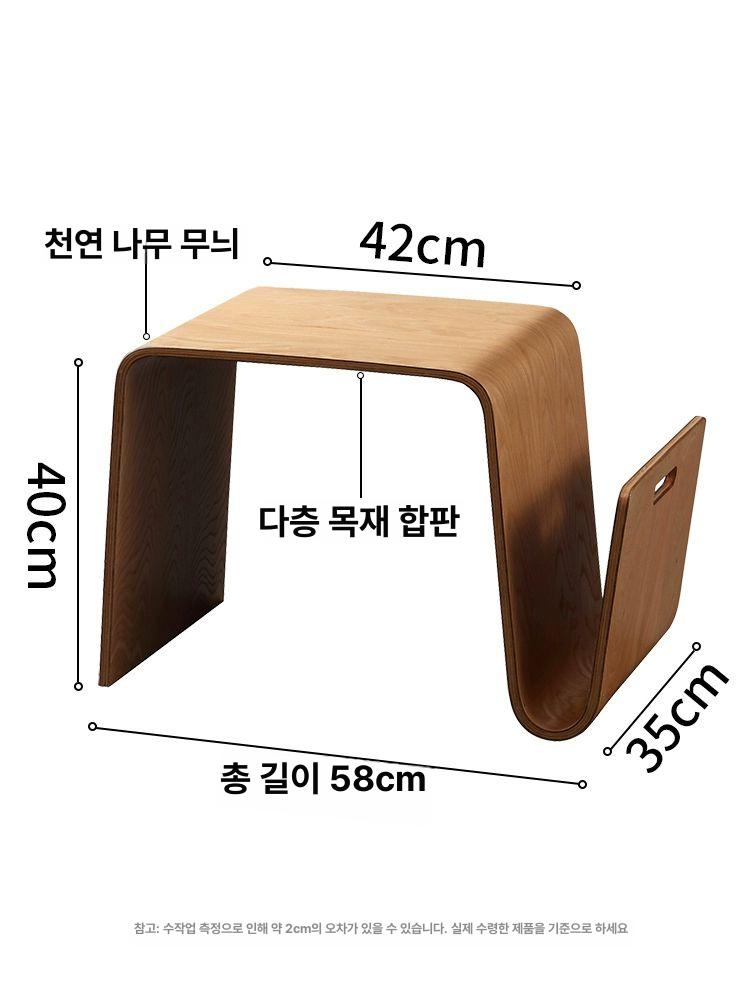 우드 간이테이블 이동식 협탁 홈카페 원목 다용도 높이조절 인테리어 사이드 거실 스탠드 - 상세 이미지 5