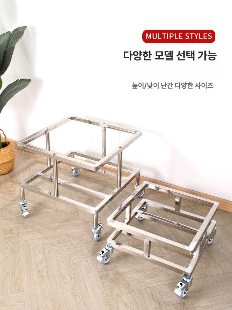 국통 카트 스테인레스 잔반수거 트롤리 받침대 바퀴 이동식 급식소 음식물처리 - 상세 이미지 5