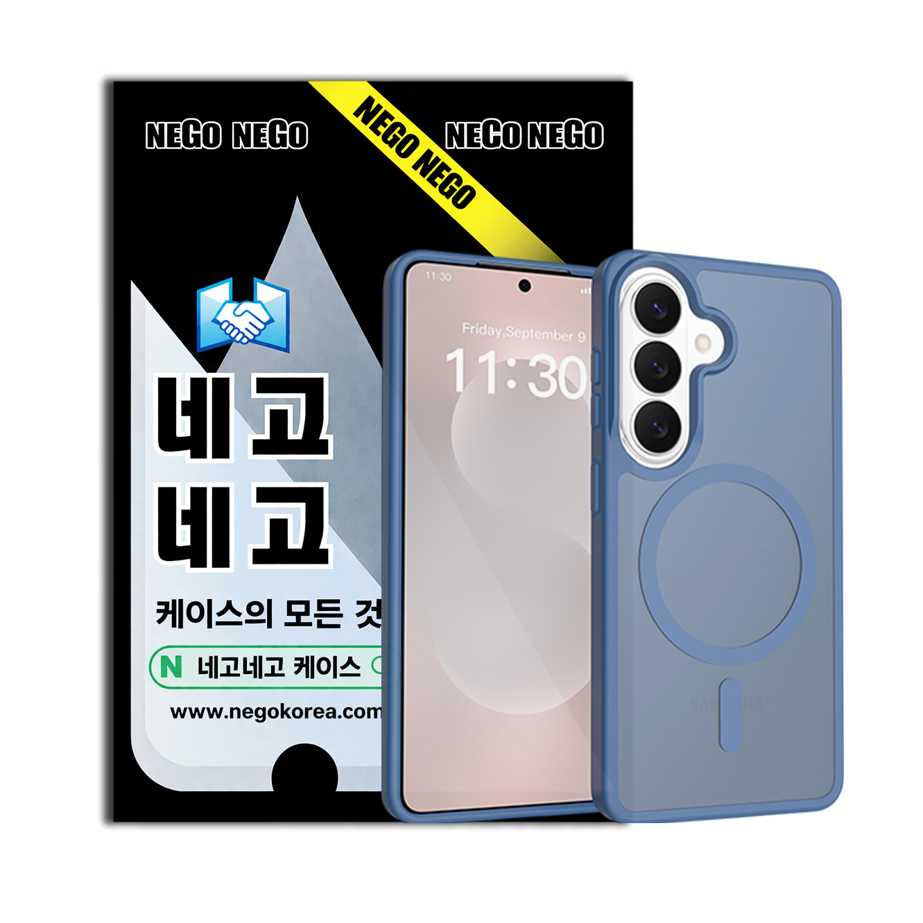 맥세이프 케이스 강력자력 변색방지 내장범퍼 블루, 갤럭시A17 - 상품 이미지