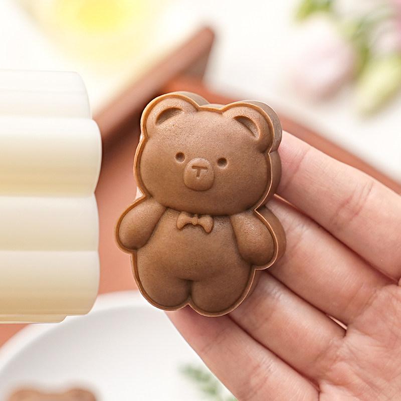 월병틀 곰돌이 나비넥타이 명절 통통쿠키틀 만들기 커터 50g 보우 테두리 곰 - 상세 이미지 3