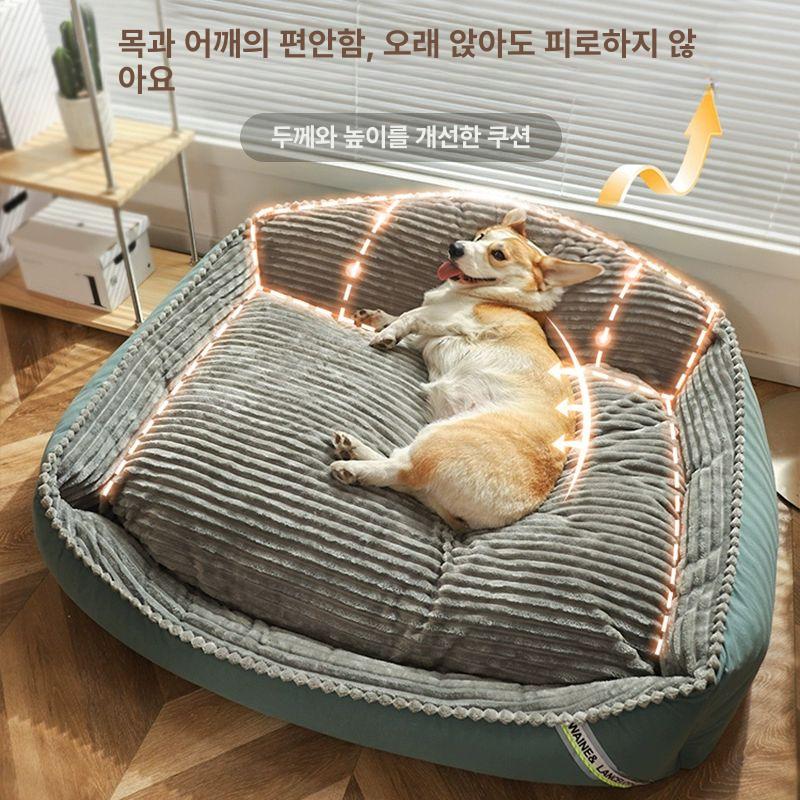 애완견 침대 대형견 강아지 쿠션 방석 고양이 펫 매트 사계절 보온 충전식 - 상세 이미지 5