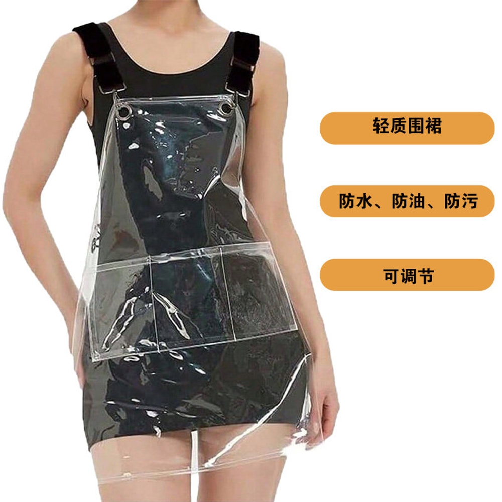 미용사 투명앞치마 커피숍 애견미용 비닐 미용실 공방 헤어 디자이너용 보호가운 - 상세 이미지 4