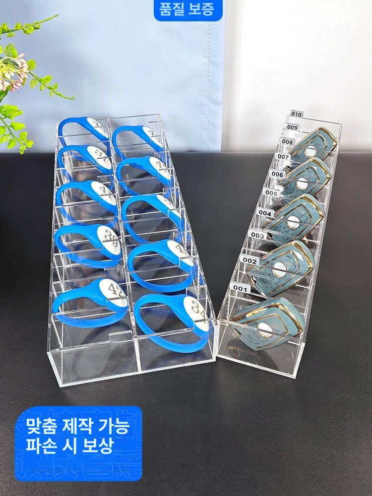 목욕탕 키박스 카드 스마트폰 찜질방 투명 10칸 아크릴 보관함 지갑 정리함 거치대 수납함 - 상세 이미지 2