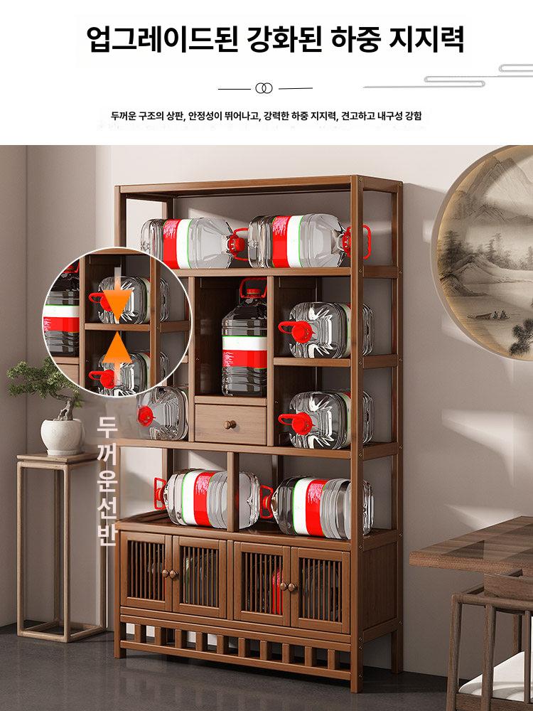 원목 진열장 엔틱 수석 거실장식 선반 도자기 인테리어 수납장 - 상세 이미지 3