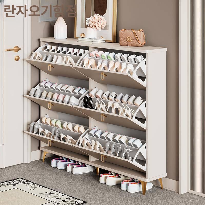 현관 신발장 좁은 공간 학원 사무실 수납장 신발 정리대 슬림 수납함 원룸 - 상세 이미지 3