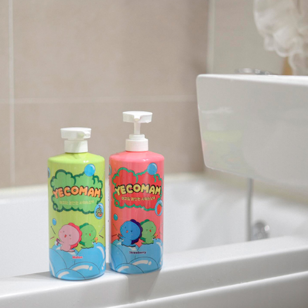1+1 예꼬맘 대용량 1,000ml 올인원 저자극 3in1 어린이 바디워시 샴푸 수영장 제품 이미지