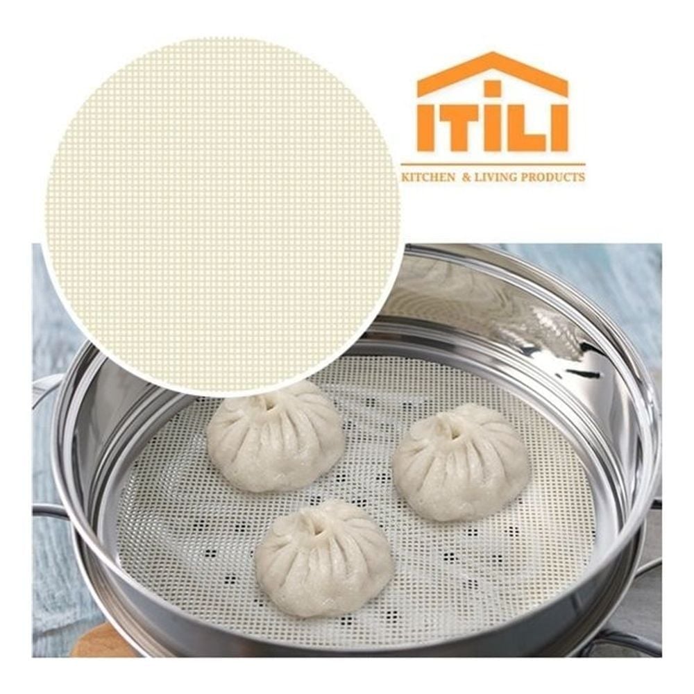 실리콘 만두 떡시루 찜시트 찜판 찜받침대 깔개 49cm - 상품 이미지