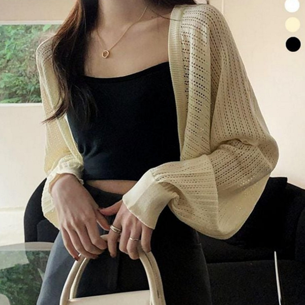 루즈핏 여성 여름 가디건 시스루 여름 가디건 볼레로 크롭 - 상품 이미지