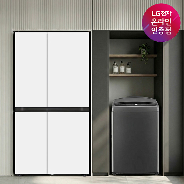 LG 디오스 AI 오브제컬렉션 냉장고 (양문형) + LG 통돌이 세탁기 (S836MQQ012 + T19MX8A)