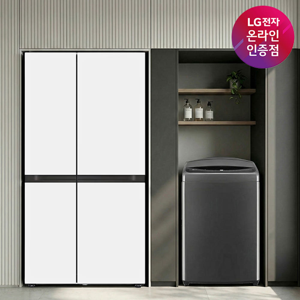 LG 디오스 AI 오브제컬렉션 냉장고 (양문형) + LG 통돌이 세탁기 (S836MQQ012 + T19MX8A) 제품 이미지