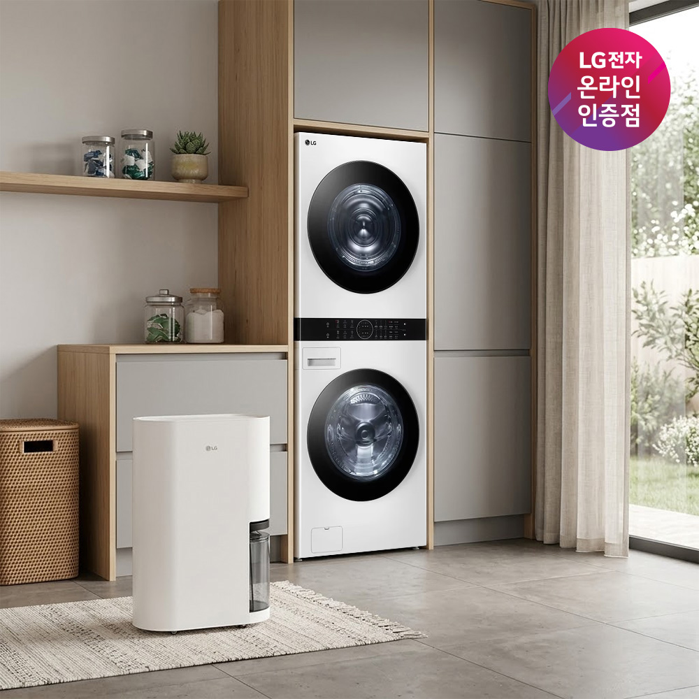 LG 트롬 오브제컬렉션 워시타워 + LG 휘센 제습기 (W2421WAMR + DQ214MEGA) - 상품 이미지
