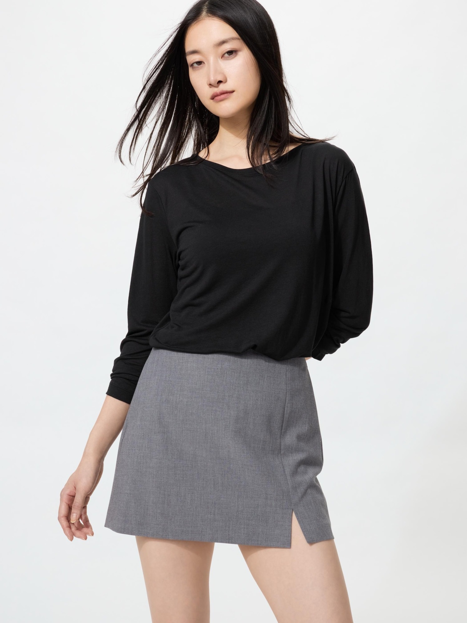 유니클로 시어 T 긴팔 티셔츠 [26SS] 여성 기본 봄 여름 시원한 가벼운 부드러운 이미지 8
