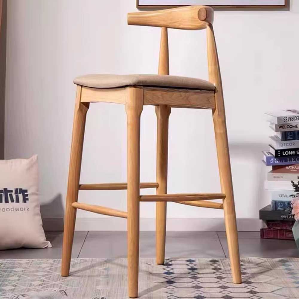 아일랜드 홈바 의자 원목 레스토랑 호텔 하이 스툴 체어 50cm 이미지 6
