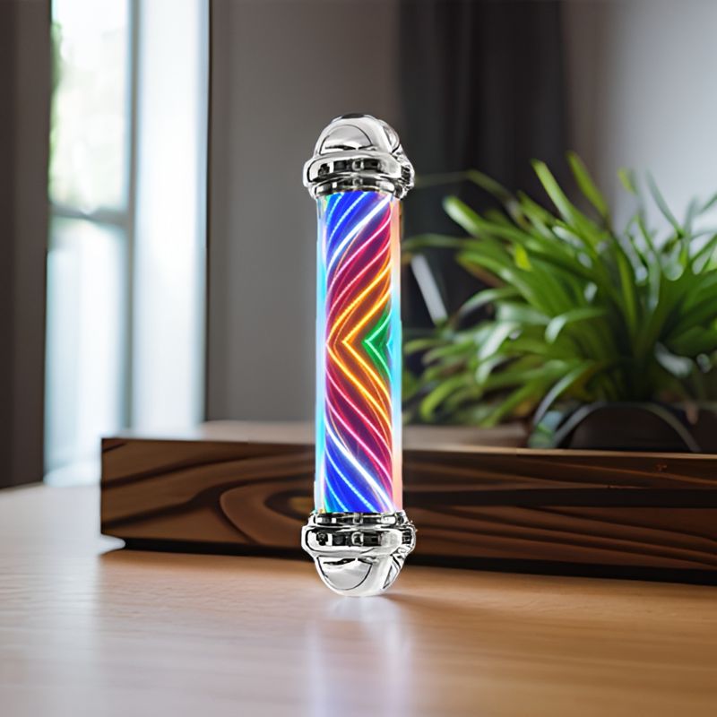 회전 간판 미용실 LED 사인볼 바버샵 조명 인테리어 레인보우 돌출형 - 상세 이미지 3