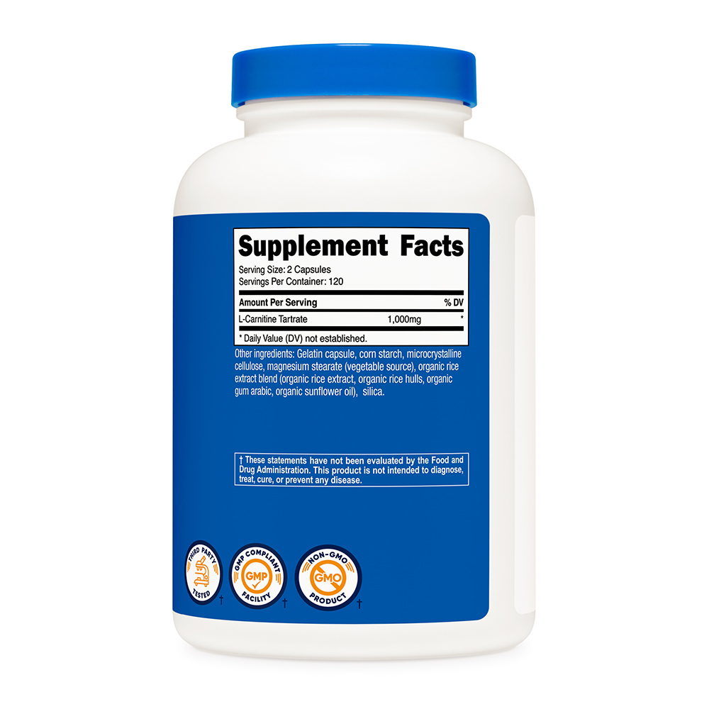 뉴트리코스트 L-카르니틴 타르트레이트 1,000mg 120회분 240캡슐, 1개 - 상세 이미지 3