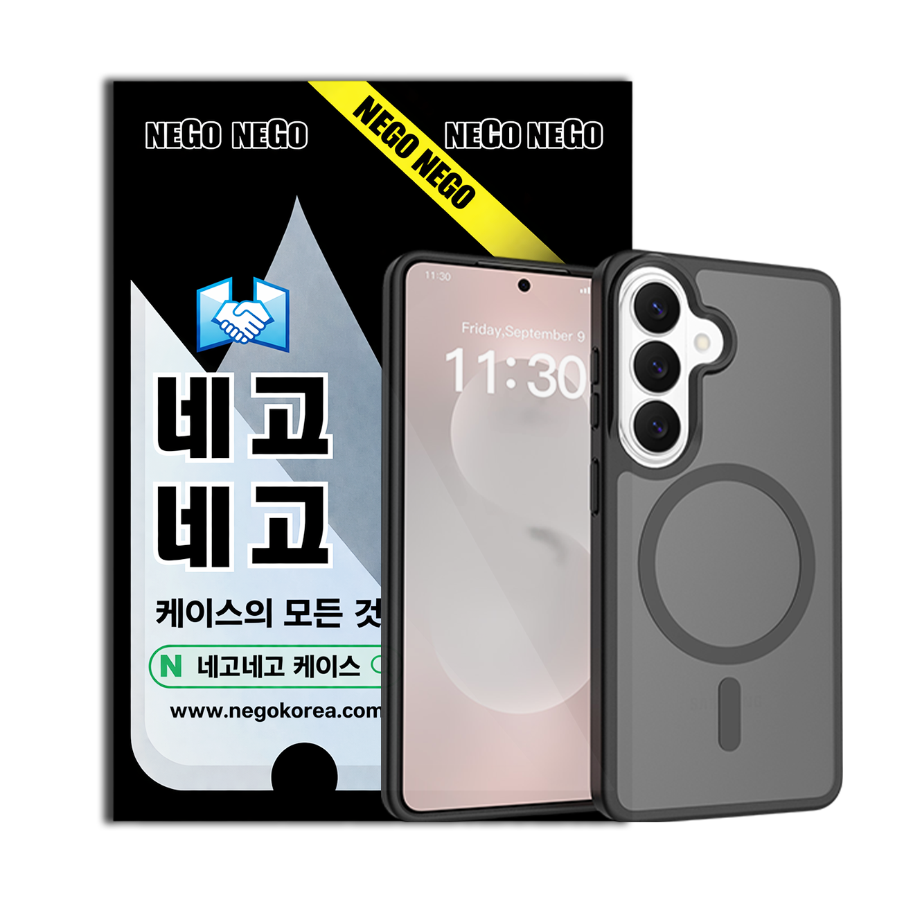맥세이프 케이스 강력자력 변색방지 내장범퍼 블랙, 갤럭시A17 - 상품 이미지