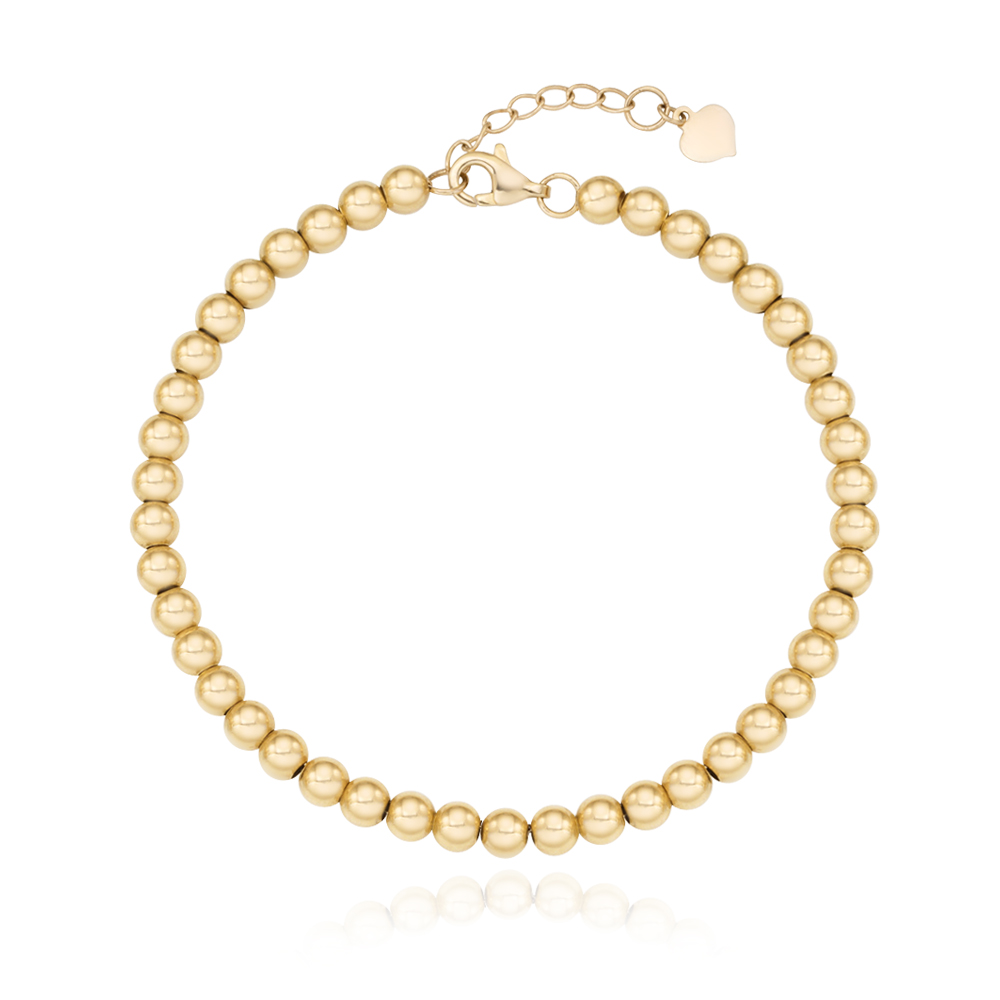 18K 파니 금 볼 체인 팔찌 4mm 5mm 명품 골드 금팔찌 여성 레이어드 심플 이미지 6