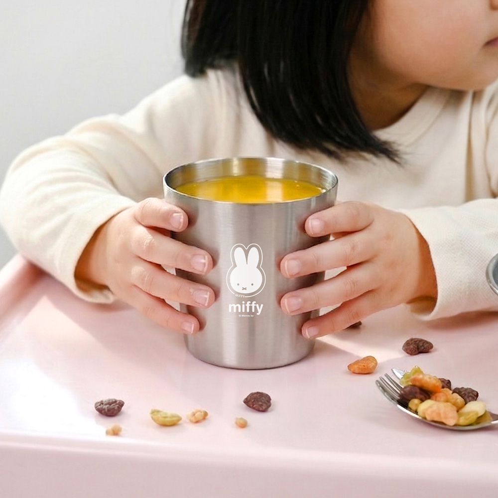 키친유 화이트미피 유아 어린이집 유치원 물컵 아기 양치컵 국산 스텐304 230ml, 1개 - 상품 이미지