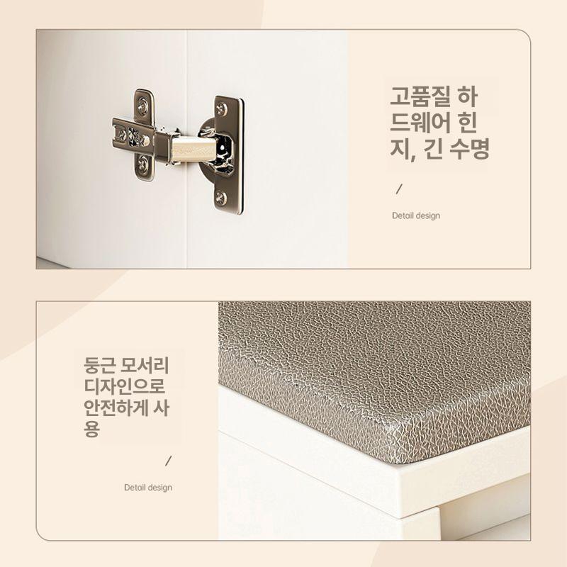 벤치형 신발장 현관 3단 화이트 수납함 정리함 북유럽 원목 스툴 쿠션 현관정리 - 상세 이미지 4
