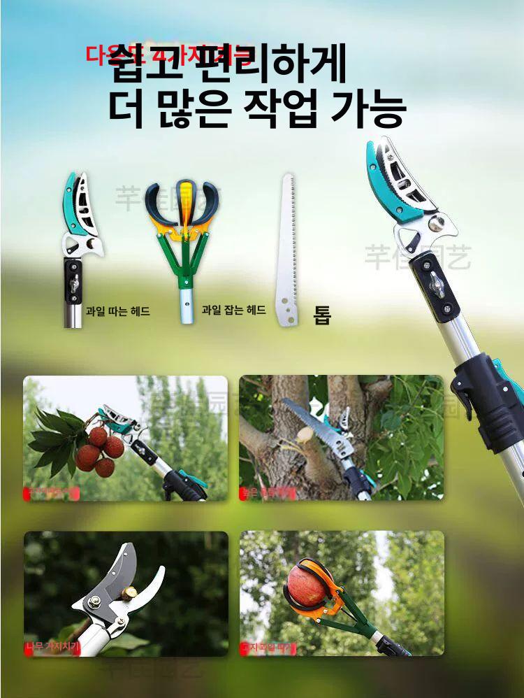전지 고지가위 높은나무 5m 장대가위 과수원 원예 감따기 조경 가지치기 - 상세 이미지 4