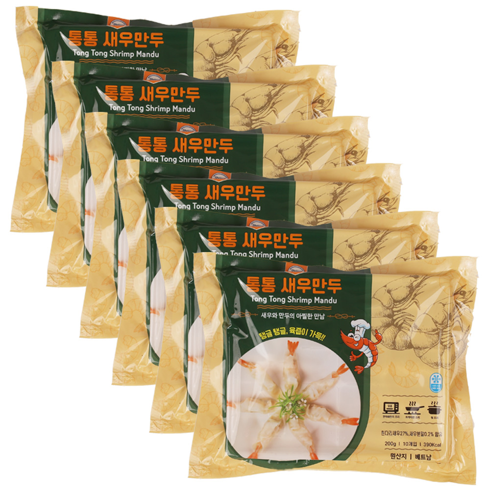 키친보이즈 통통 새우만두 20g 10개입 200g x 6팩 - 상품 이미지