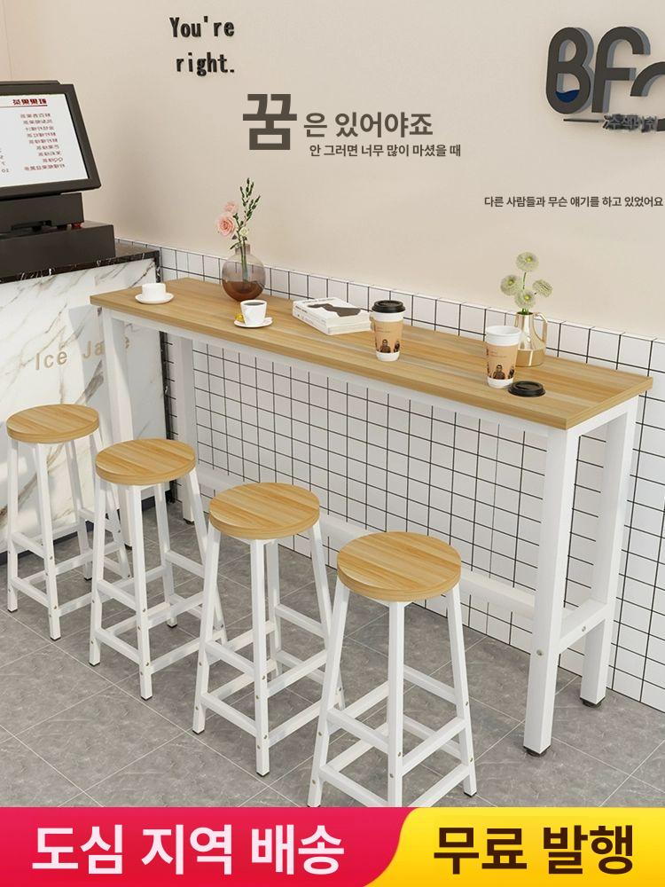 홈바 바테이블 식탁 우드 좁은 틈새 다이닝 카페 사이드 원목 - 상세 이미지 2