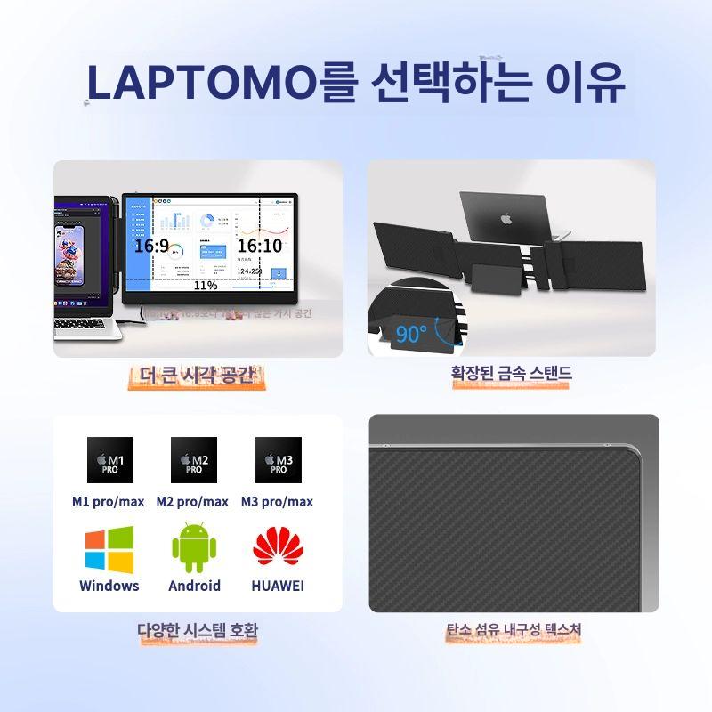 휴대용 모니터 노트북 서브 보조 듀얼 멀티 스크린 디스플레이 포터블 - 상세 이미지 3
