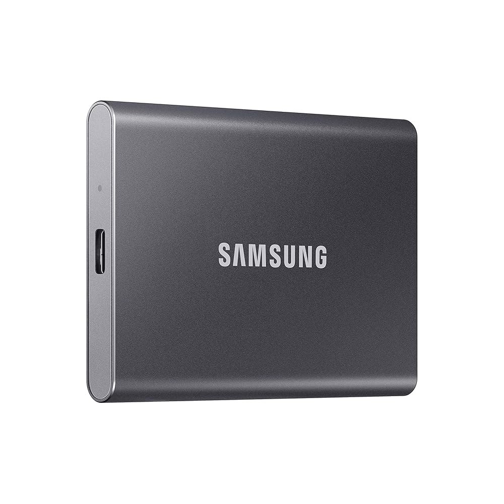 삼성 T7 포터블 SSD, 2TB 외장 솔리드 스테이트 드라이브, 최대 1,050MB/s 속도 향상, USB 3.2 2세대, 게임, 학생, 전문가를 위한 신뢰할 수 있는 스토리지, - 상품 이미지