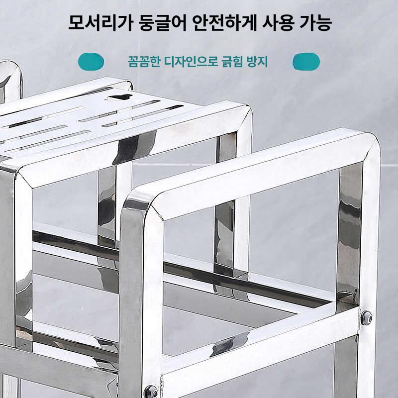 대형 거치대 업소용 도마 스테인리스 받침대 식당 주방 매장 정리 더블 세트 - 상세 이미지 4