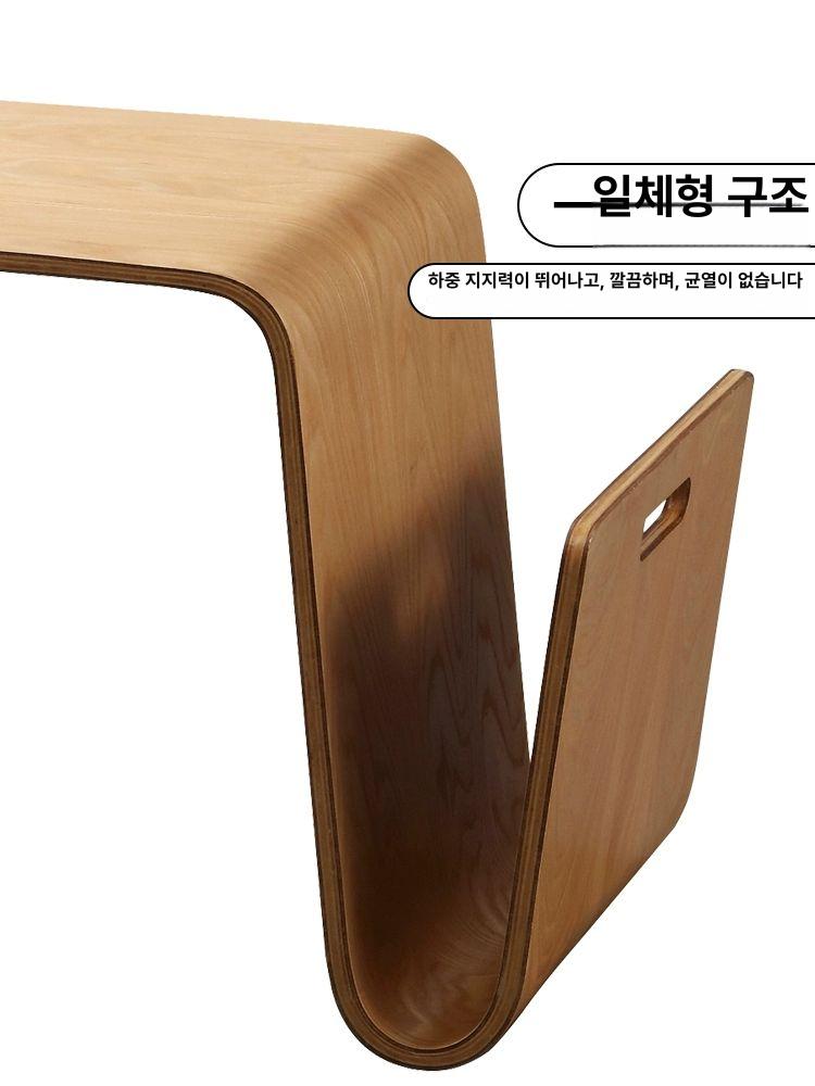 우드 간이테이블 이동식 협탁 홈카페 원목 다용도 높이조절 인테리어 사이드 거실 스탠드 - 상세 이미지 4