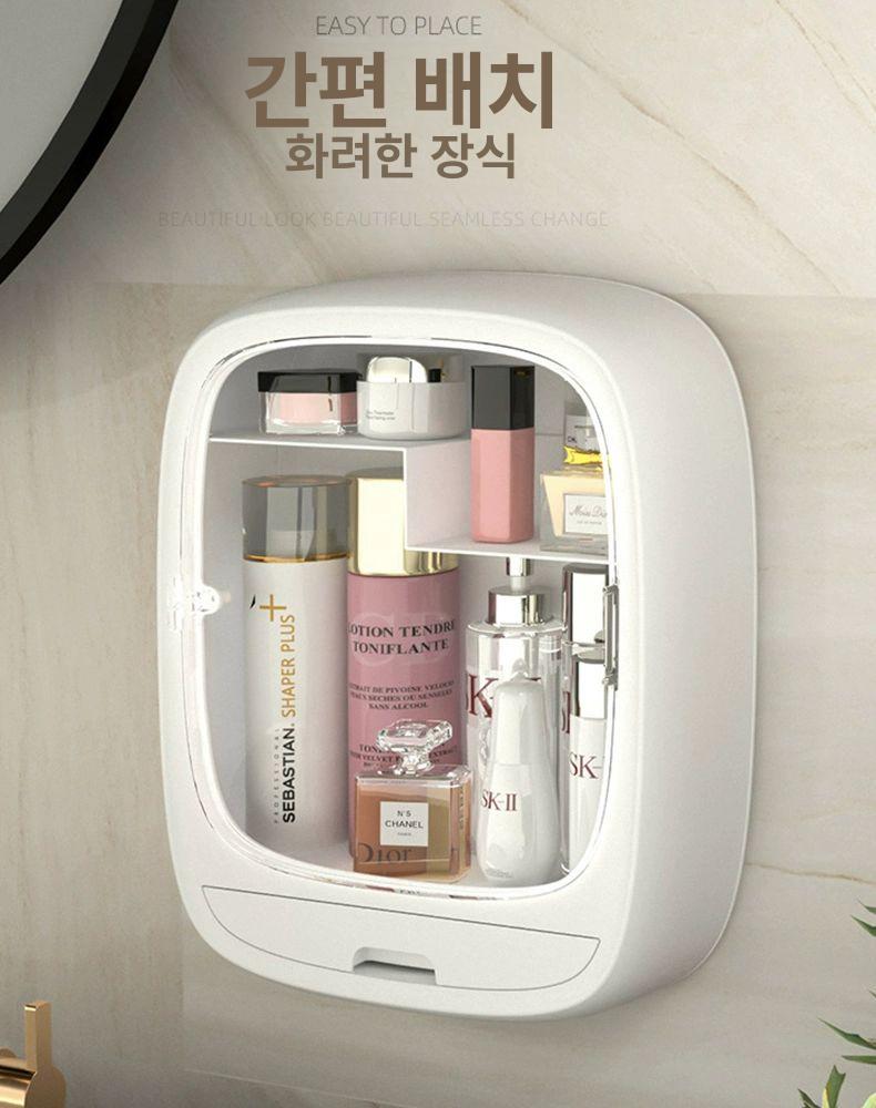 화장품 정리선반 다용도 욕실 주방 투명 회전식 모듈 진열랙 수납함 코스메틱 - 상세 이미지 5