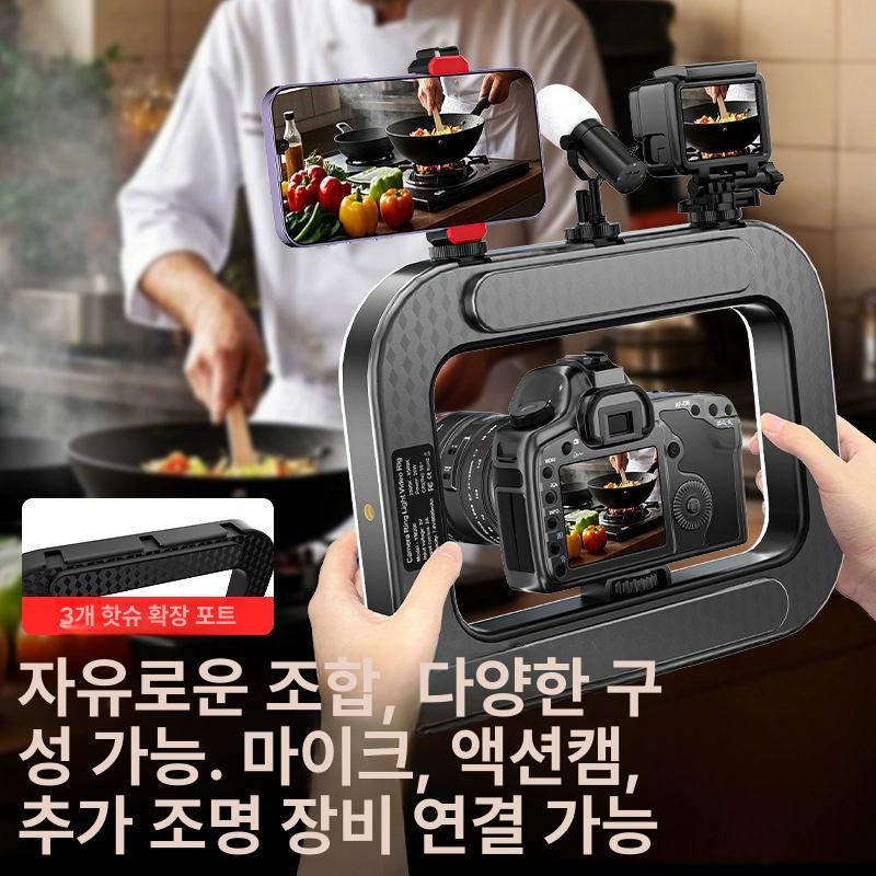 링라이트 핸드폰거치대 LED 유튜브 촬영조명 휴대용 그립톡 스탠드 셀카 - 상세 이미지 3