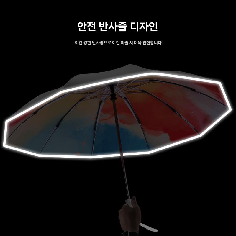 여성용 우산 3단 양산 소형 미니 예쁜 무지개 원터치 파스텔톤 컬러풀 접이식 - 상세 이미지 4