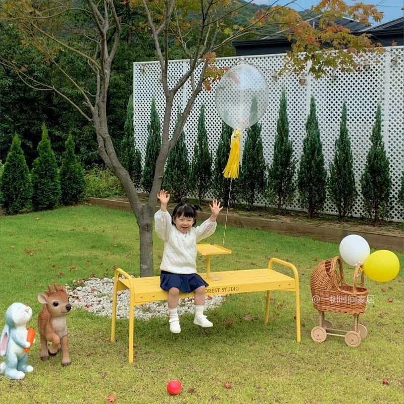 감성 벤치 테이블겸용 카페 스툴 인테리어 사이드 세트 스틸 테라스 야외용 - 상세 이미지 3