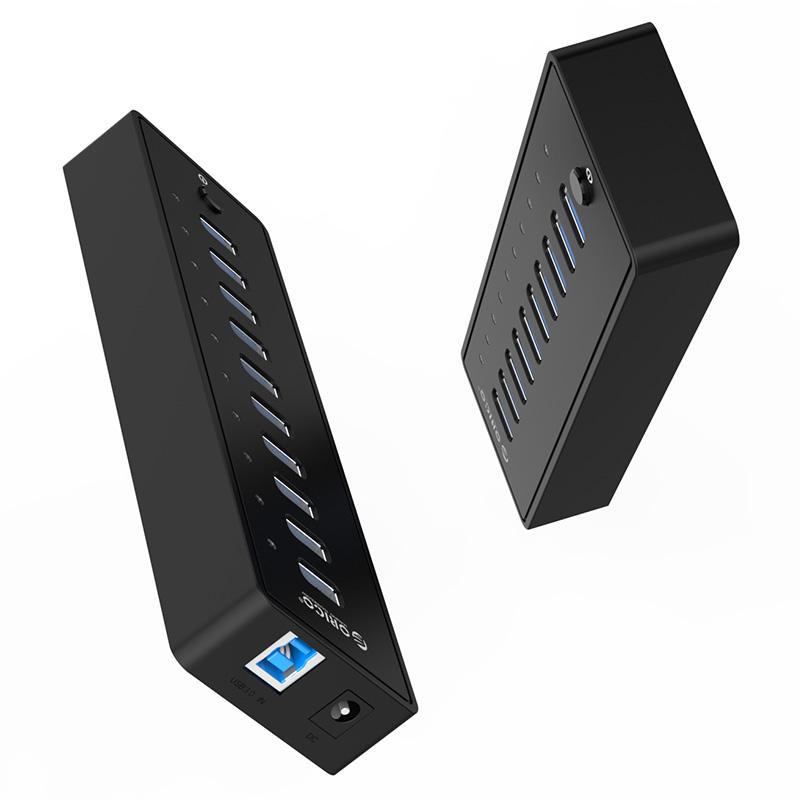 전원 허브 노트북용 7포트 usb 듀얼 이더넷 멀티탭 외장형 확장 포트 - 상품 이미지