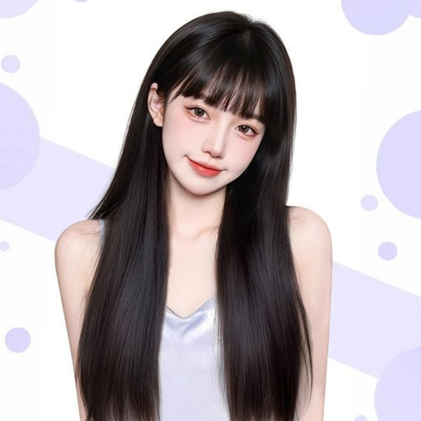 시스루 여성 부분 가발 웨이브 부분 가발 정수리 인모 보강 - 상품 이미지