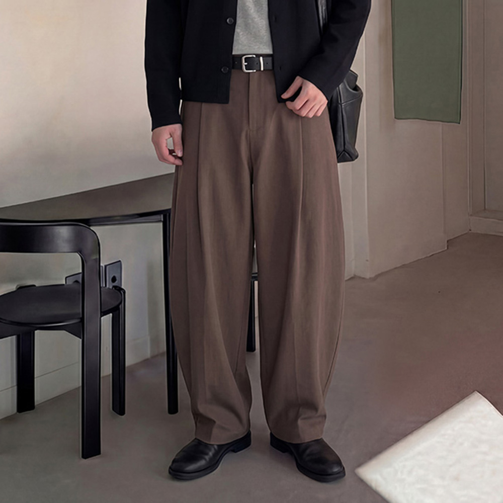 치노팬츠 벌룬바지 남자면바지 남자와이드팬츠 - 상품 이미지