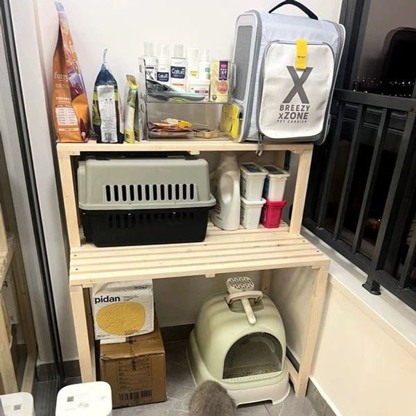 캐비닛 선반 고양이 2층 화장실수납장 계단형 보관함 스탠딩 다단 - 상세 이미지 2