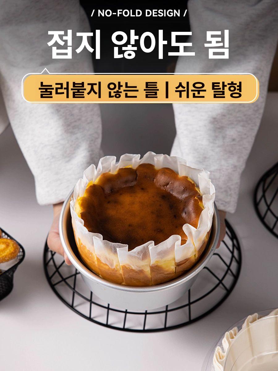 케이크 트레이 유산지 주름 일회용 베이킹컵 오일페이퍼 바스크치즈 - 상세 이미지 4