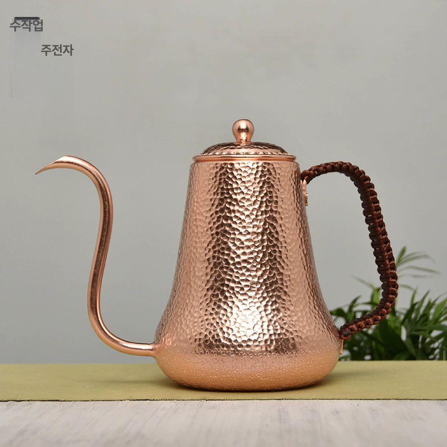 구리 주전자 가정용 양조 홈카페 황동 빈티지 복고풍 900ml커피색 냄비 500ml-1000ml - 상세 이미지 2