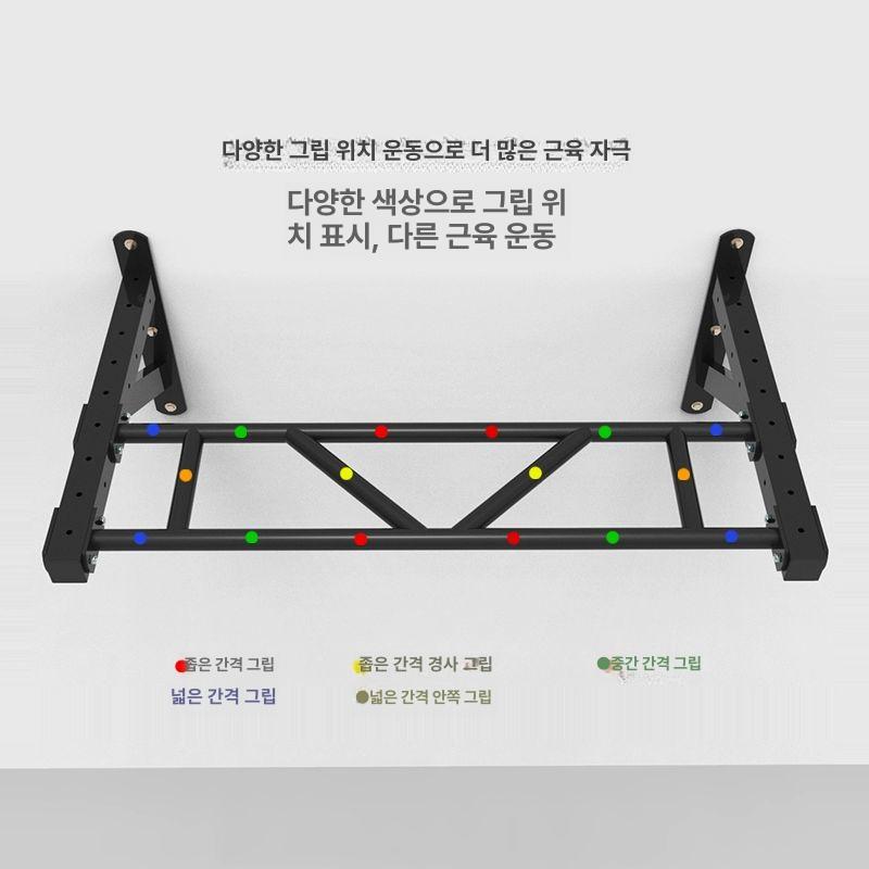 문틀 철봉 턱걸이 풀업바 벽부착 홈트레이닝 등운동 복합 헬스기구 운동용품 - 상세 이미지 3