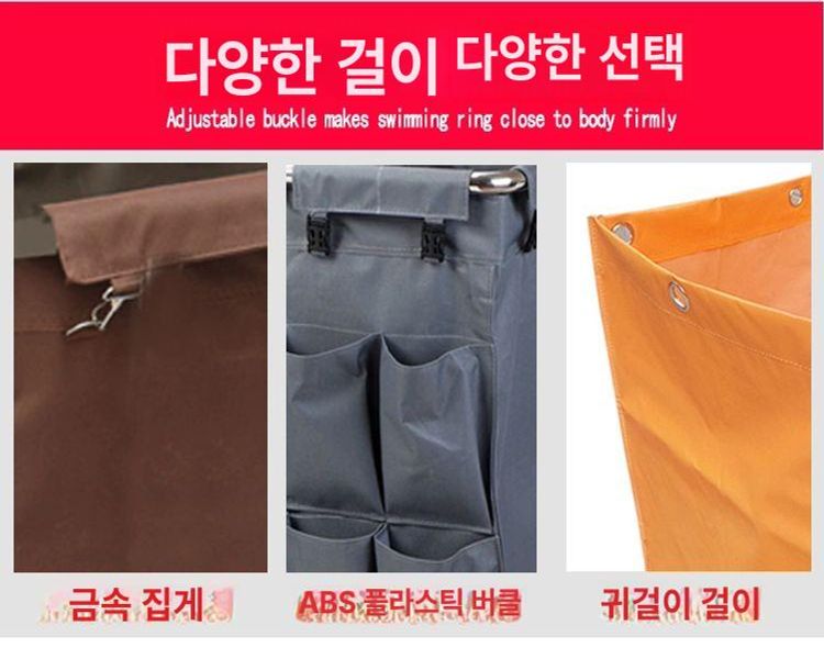 헬스장 수거함 찜질방 업소용 린넨카트 이동식 폴딩 바구니 수건통 세탁물 - 상세 이미지 3