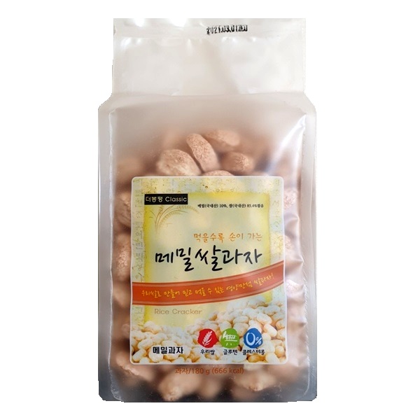 더봉평 클래식 메밀쌀 과자 180g( 20입) 국산 어린이 유아 어른 스낵 노인 선물용 - 상품 이미지