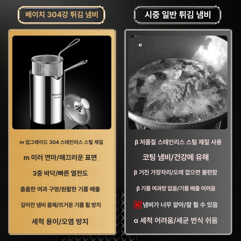 미니 튀김냄비 소형 튀김팬 가정용 캠핑 스테인리스 법랑 강철 - 상세 이미지 2