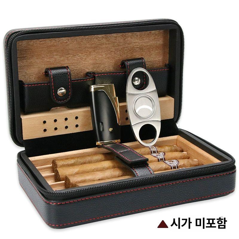 고급 시가박스 삼나무 수제 원목 빈티지 담배 휴미더 세트 케이스 습도계 - 상세 이미지 3