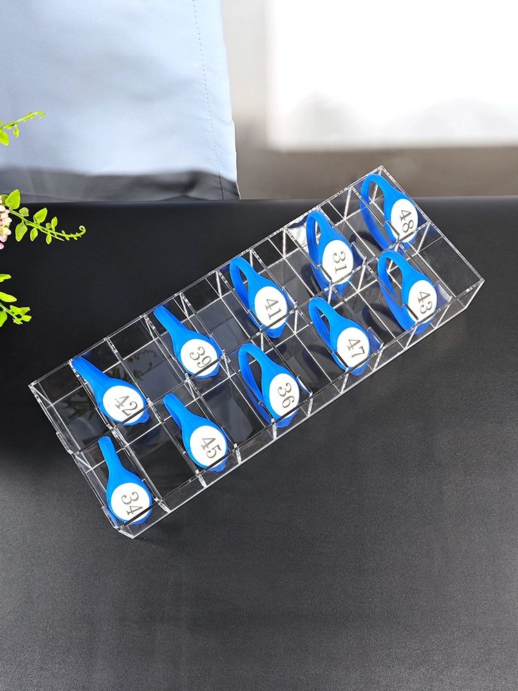 목욕탕 키박스 카드 스마트폰 찜질방 투명 10칸 아크릴 보관함 지갑 정리함 거치대 수납함 - 상세 이미지 4